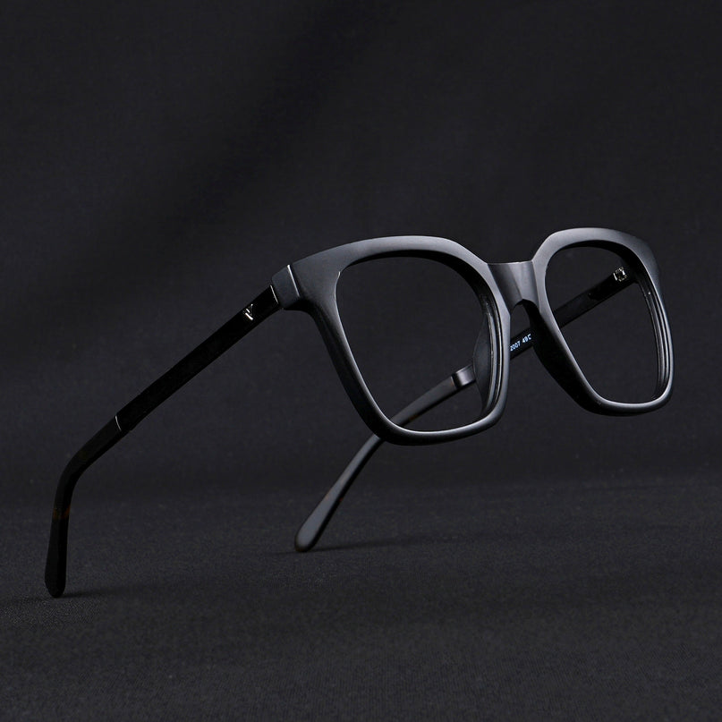 Voyage Apex Matt Black Square Eyeglasses for Men & Women - MG5378-C1
