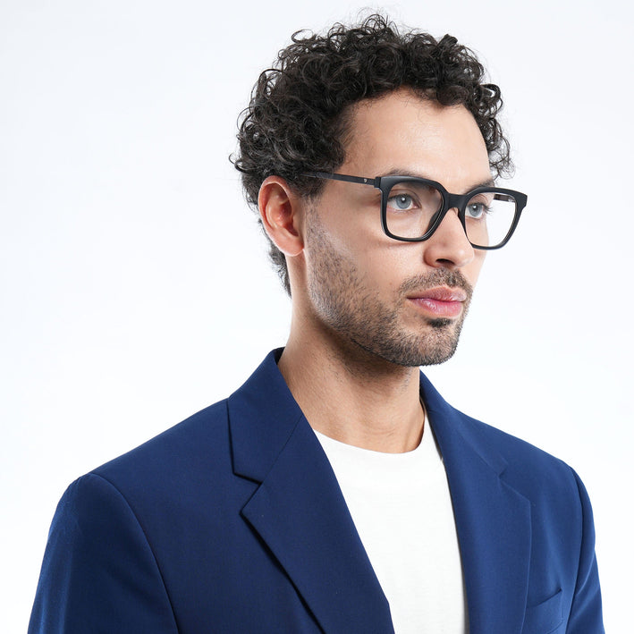 Voyage Apex Matt Black Square Eyeglasses for Men & Women - MG5378-C1