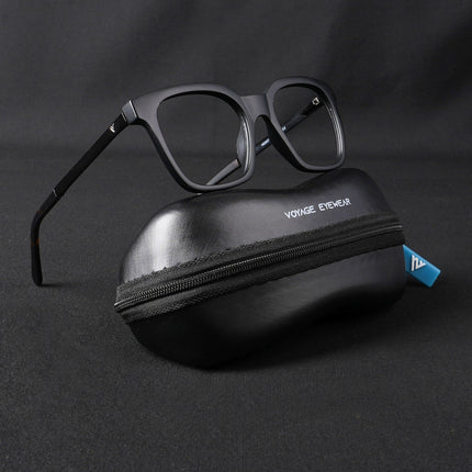 Voyage Apex Matt Black Square Eyeglasses for Men & Women - MG5378-C1