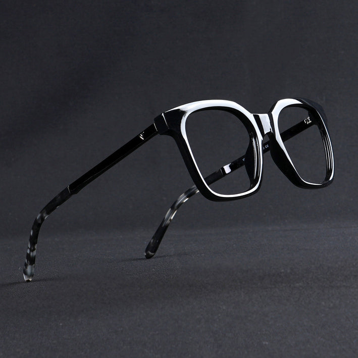 Voyage Apex Shine Black Square Eyeglasses for Men & Women - MG5379-C2