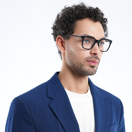 Voyage Apex Shine Black Square Eyeglasses for Men & Women - MG5379-C2