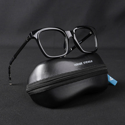 Voyage Apex Shine Black Square Eyeglasses for Men & Women - MG5379-C2