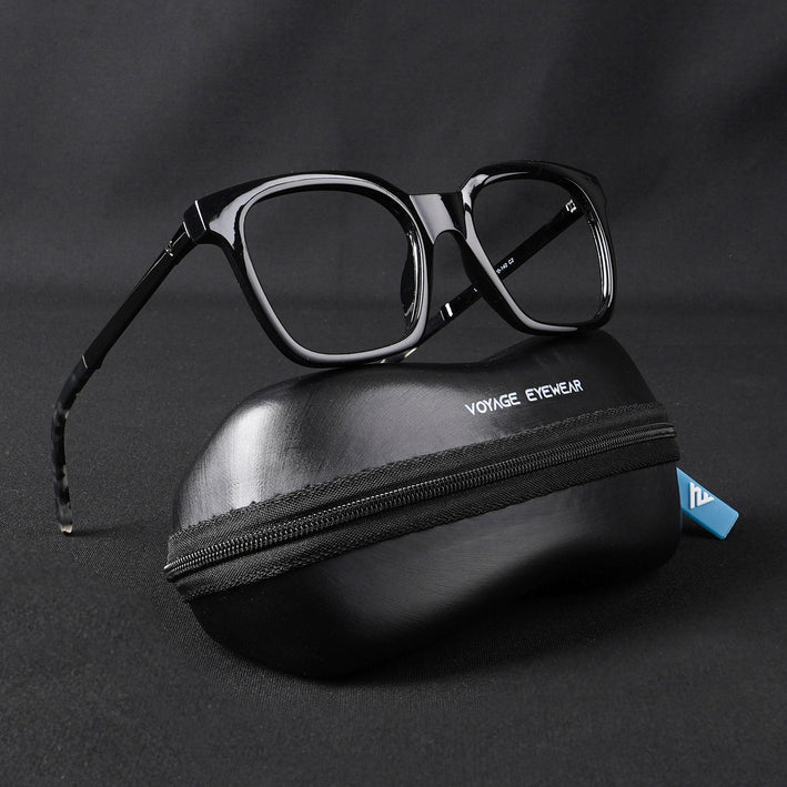 Voyage Apex Shine Black Square Eyeglasses for Men & Women - MG5379-C2