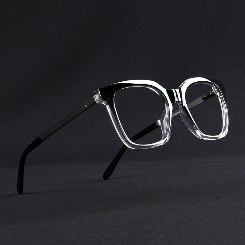 Voyage Apex Black & Transparent Square Eyeglasses for Men & Women - MG5380-C3
