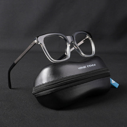 Voyage Apex Black & Transparent Square Eyeglasses for Men & Women - MG5380-C3