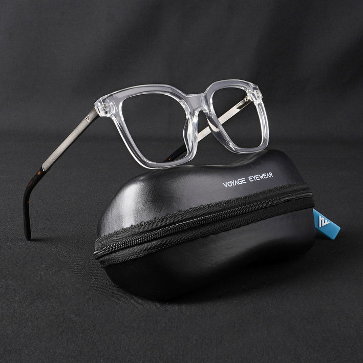 Voyage Apex Transparent Square Eyeglasses for Men & Women - MG5381-C4