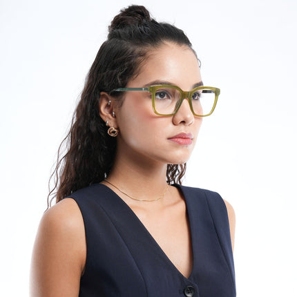 Voyage Apex Green Square Eyeglasses for Men & Women - MG5383-C6