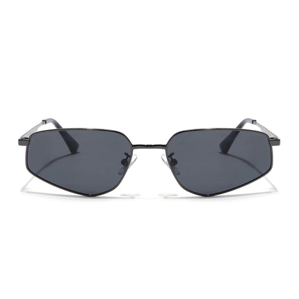 Rectangle Polarized Sunglasses for Men & Women (Black Lens | Gunmetal Grey Frame - PMG7643)