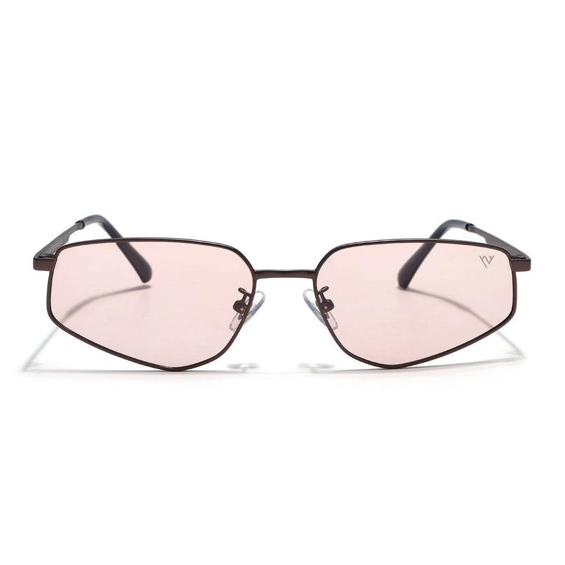 Rectangle Polarized Sunglasses for Men & Women (Brown Lens | Brown Frame - PMG7646)
