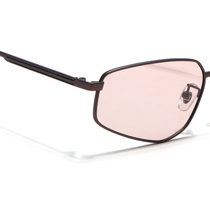 Rectangle Polarized Sunglasses for Men & Women (Brown Lens | Brown Frame - PMG7646)