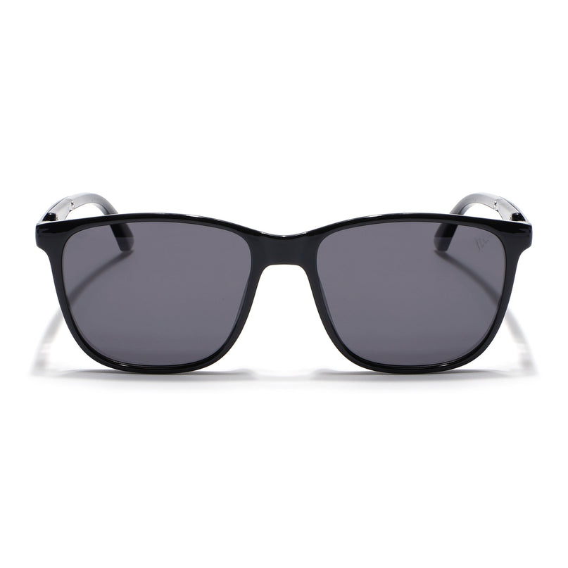 Wayfarer Polarized Sunglasses (Black Lens | Shine Black Frame - PMG5056)