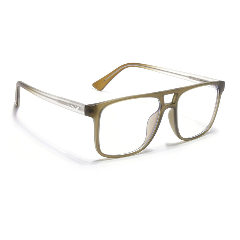 Voyage Olive Green Wayfarer Eyeglasses for Men & Women - MG5482-C1