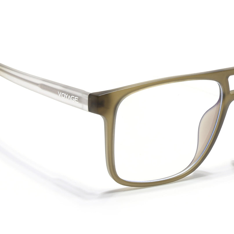 Voyage Olive Green Wayfarer Eyeglasses for Men & Women - MG5482-C1