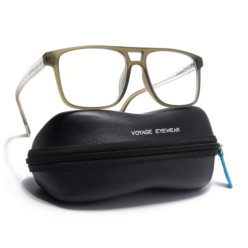 Voyage Olive Green Wayfarer Eyeglasses for Men & Women - MG5482-C1