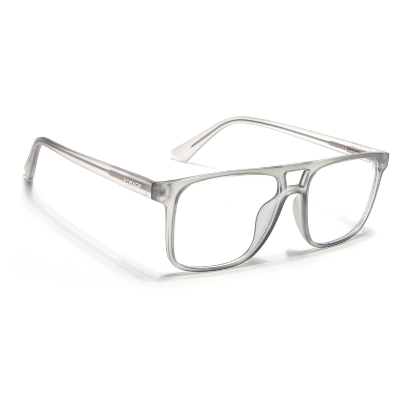 Voyage Light Grey Wayfarer Eyeglasses for Men & Women - MG5483-C2