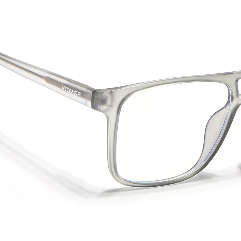 Voyage Light Grey Wayfarer Eyeglasses for Men & Women - MG5483-C2
