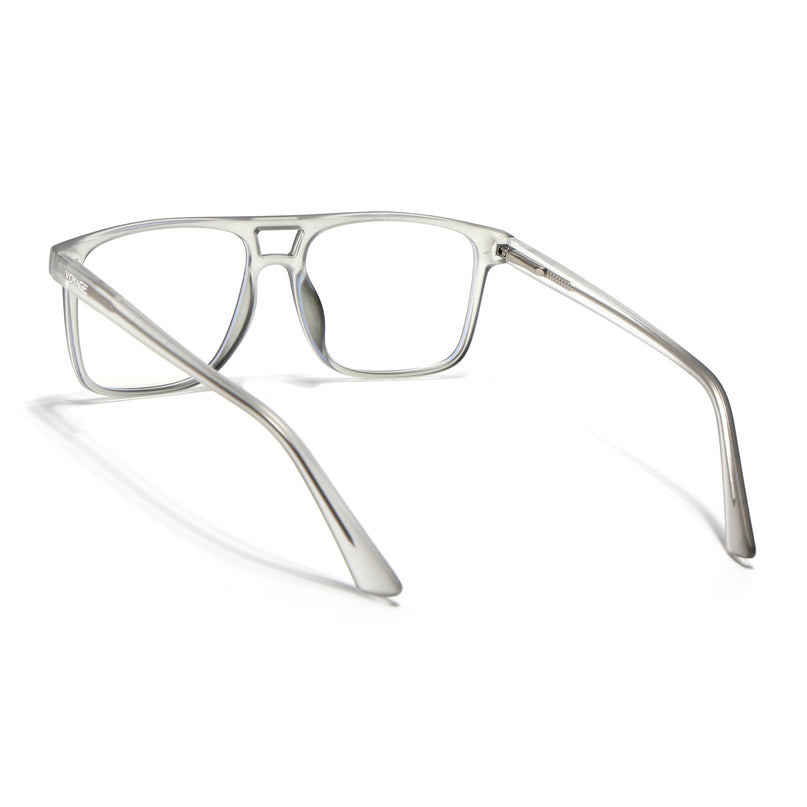 Voyage Light Grey Wayfarer Eyeglasses for Men & Women - MG5483-C2