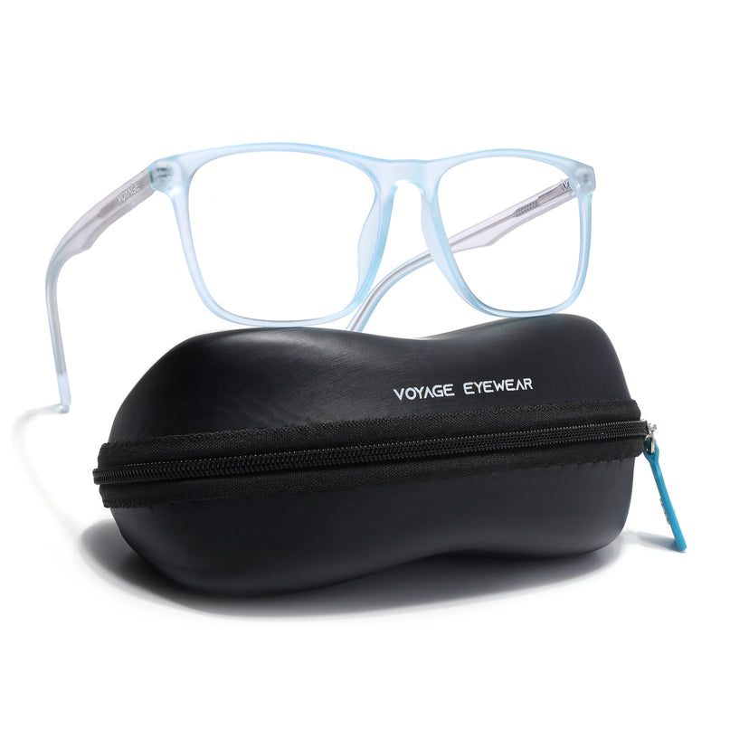 Voyage Light Blue Square Eyeglasses for Men & Women - MG5488-C2