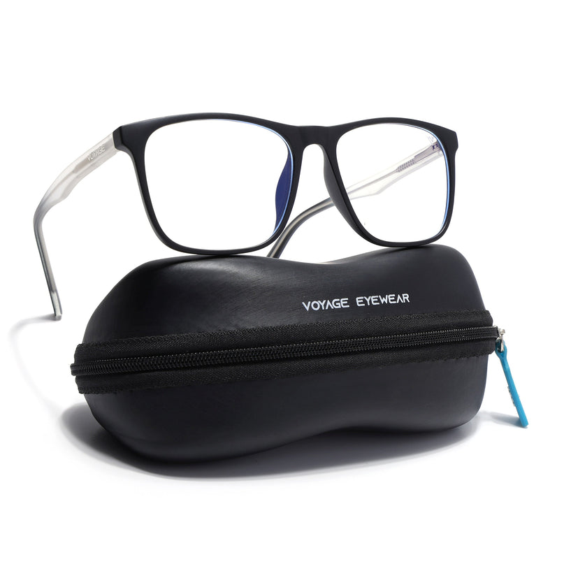 Voyage Black Square Eyeglasses for Men & Women - MG5489-C3