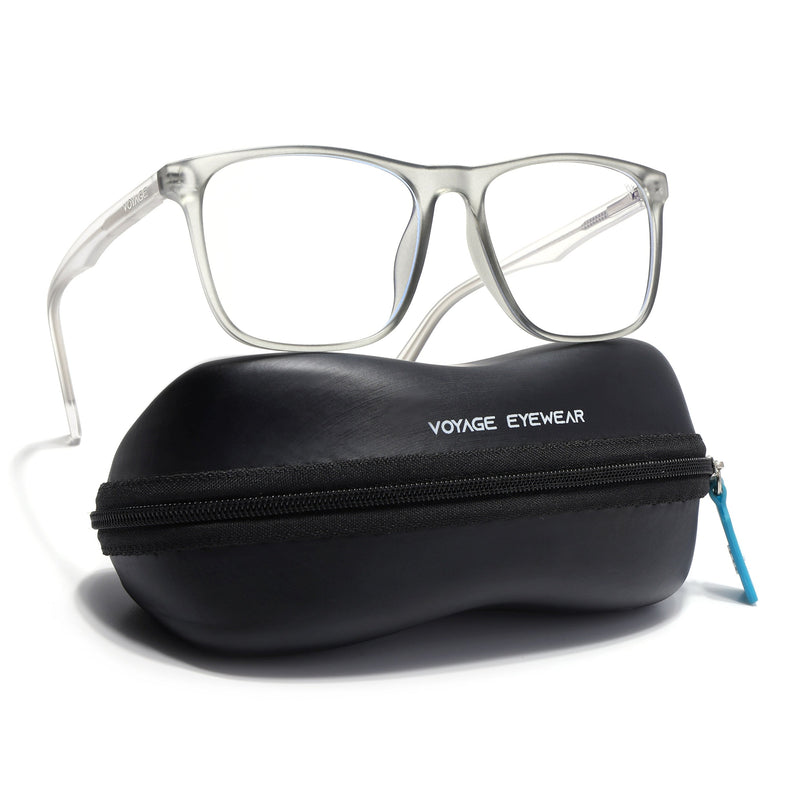 Voyage Light Grey Square Eyeglasses for Men & Women - MG5490-C4