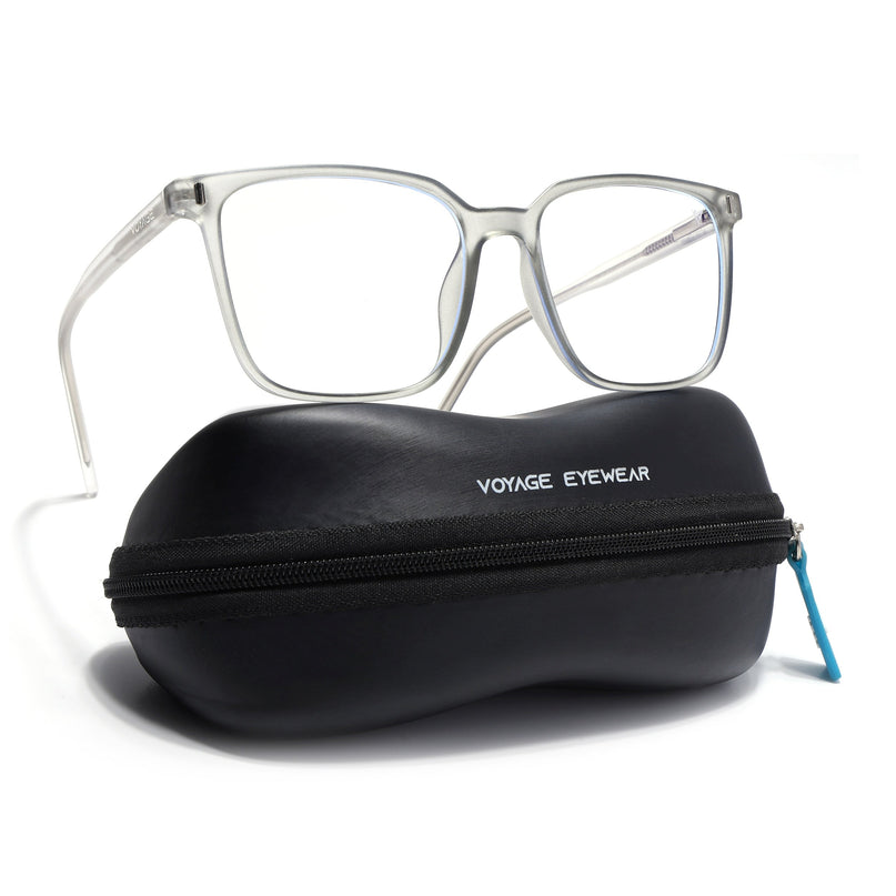 Voyage Light Grey Square Eyeglasses for Men & Women - MG5492-C1