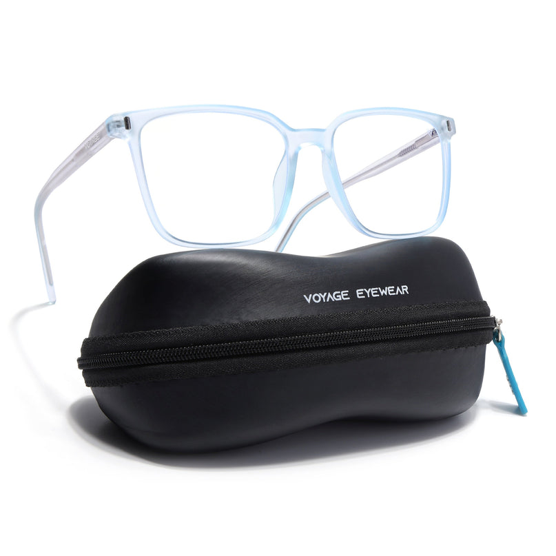 Voyage Light Blue Square Eyeglasses for Men & Women - MG5493-C2
