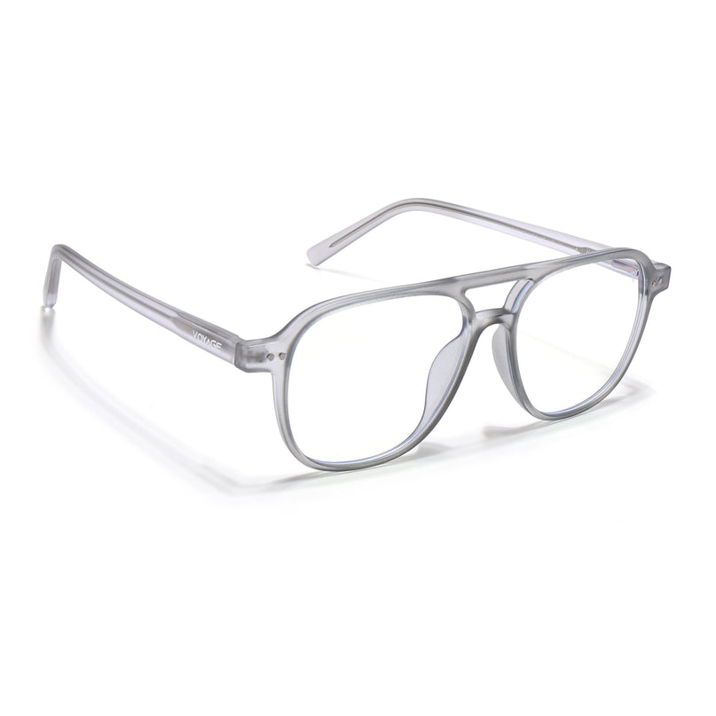 Voyage Light Grey Wayfarer Eyeglasses for Men & Women - MG5498-C2