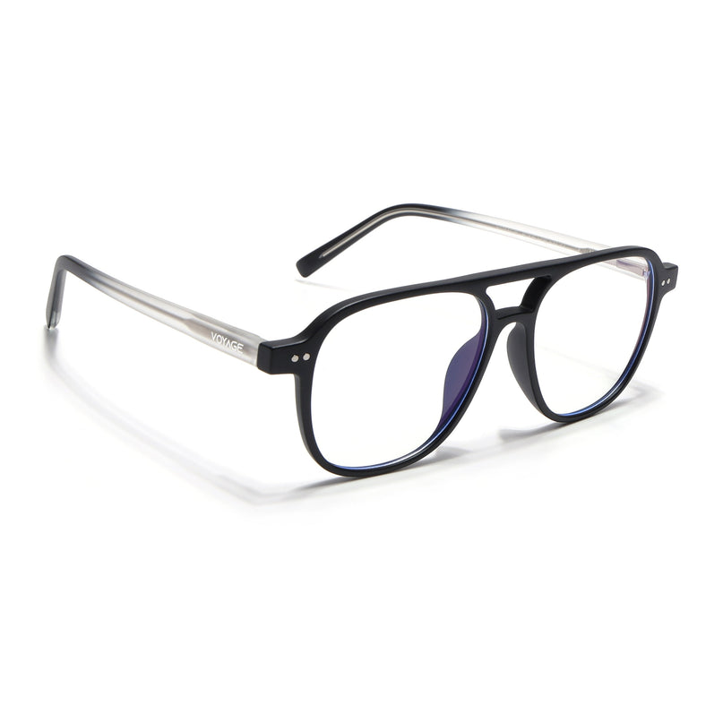 Voyage Black Wayfarer Eyeglasses for Men & Women - MG5499-C3