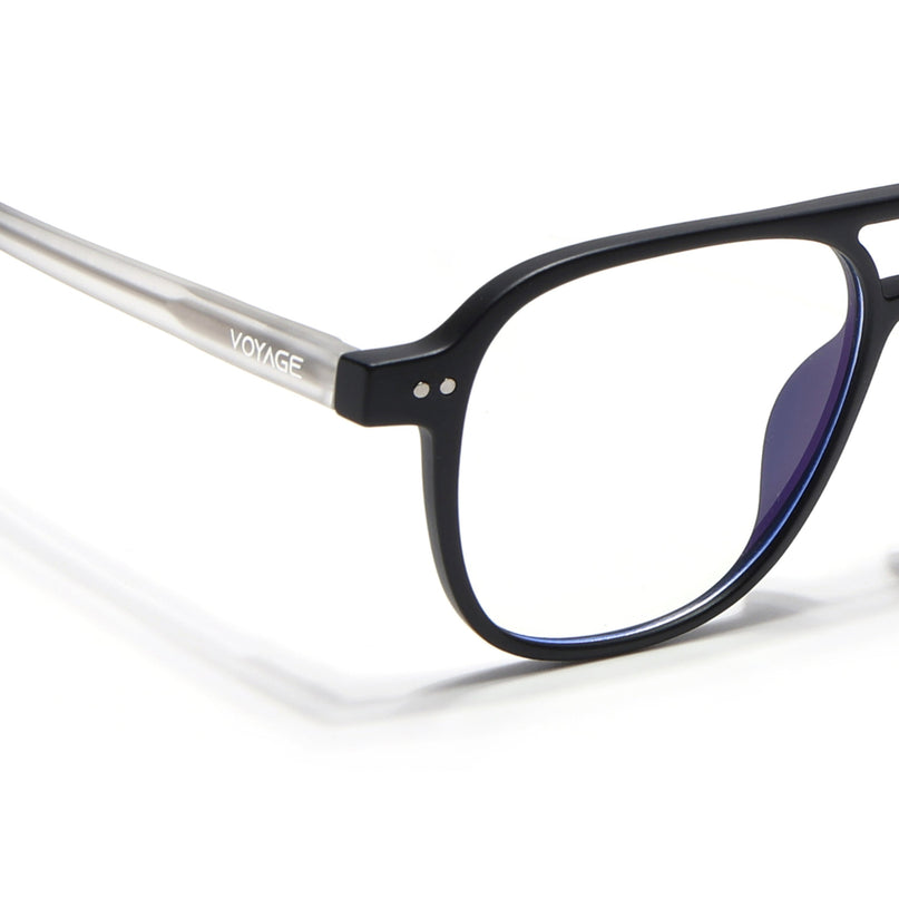 Voyage Black Wayfarer Eyeglasses for Men & Women - MG5499-C3