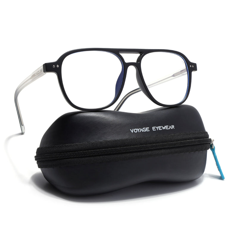 Voyage Black Wayfarer Eyeglasses for Men & Women - MG5499-C3