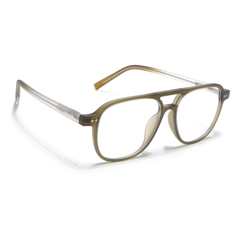 Voyage Olive Green Wayfarer Eyeglasses for Men & Women - MG5501-C5