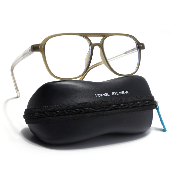 Voyage Olive Green Wayfarer Eyeglasses for Men & Women - MG5501-C5