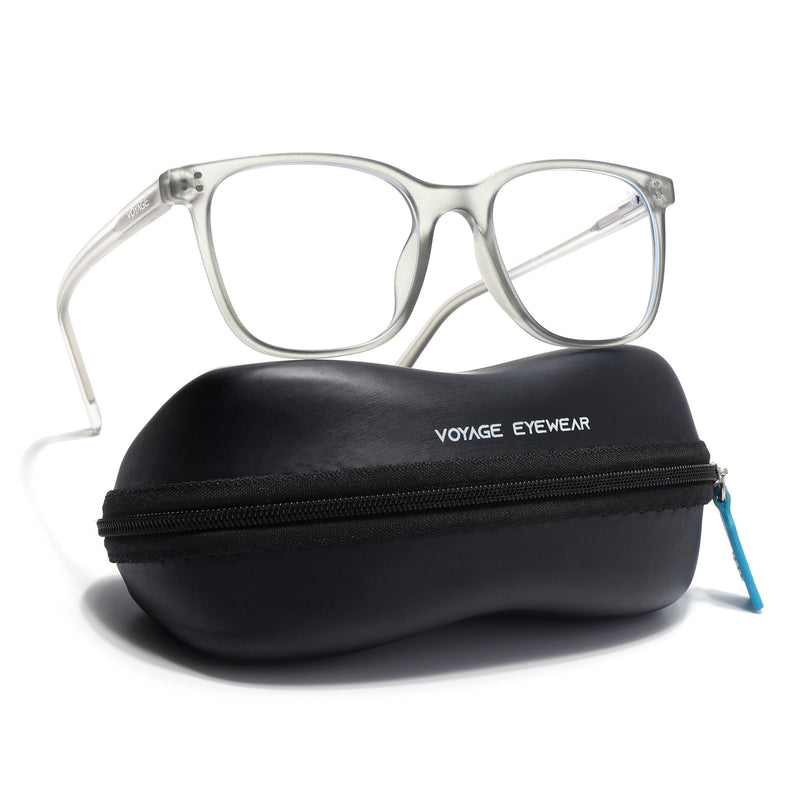 Voyage Light Grey Square Eyeglasses for Men & Women - MG5505-C4