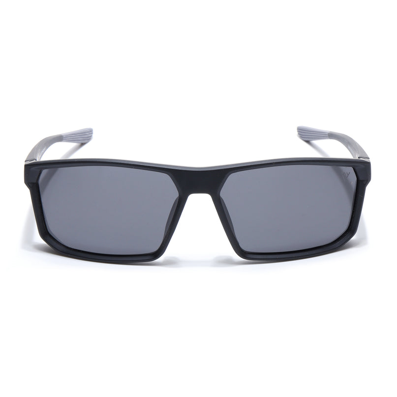 Rectangle Polarized Sunglasses | Black Lens | Black Frame - PMG6797