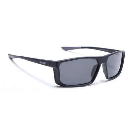 Rectangle Polarized Sunglasses | Black Lens | Black Frame - PMG6797