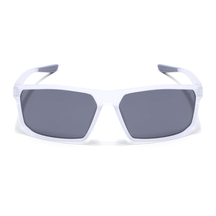 Rectangle Polarized Sunglasses | Black Lens | Transparent Frame - PMG6801