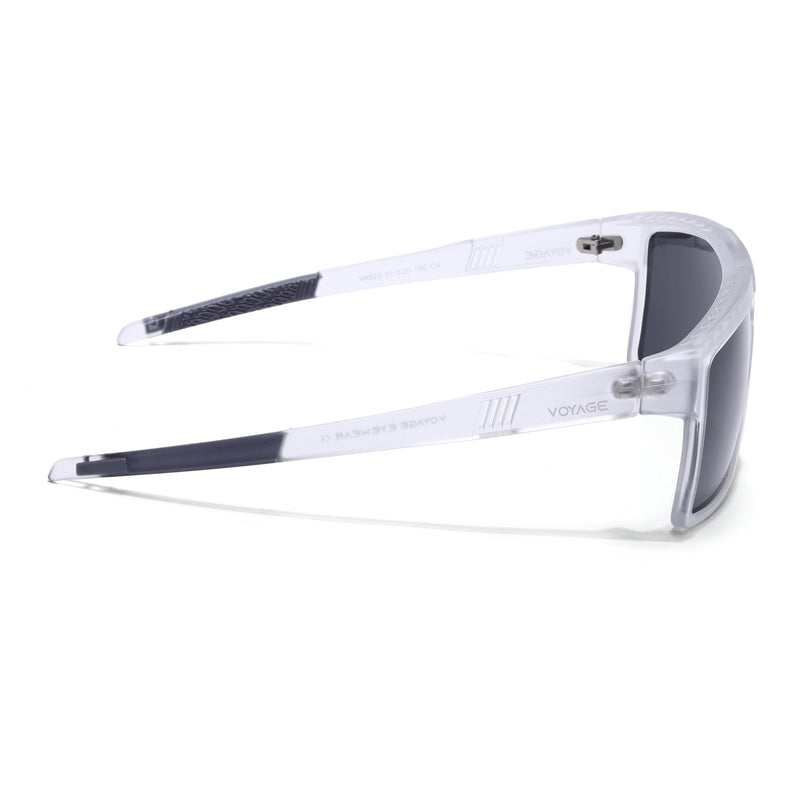 Wayfarer Polarized Sunglasses | Black Lens | Transparent Frame - PMG6807