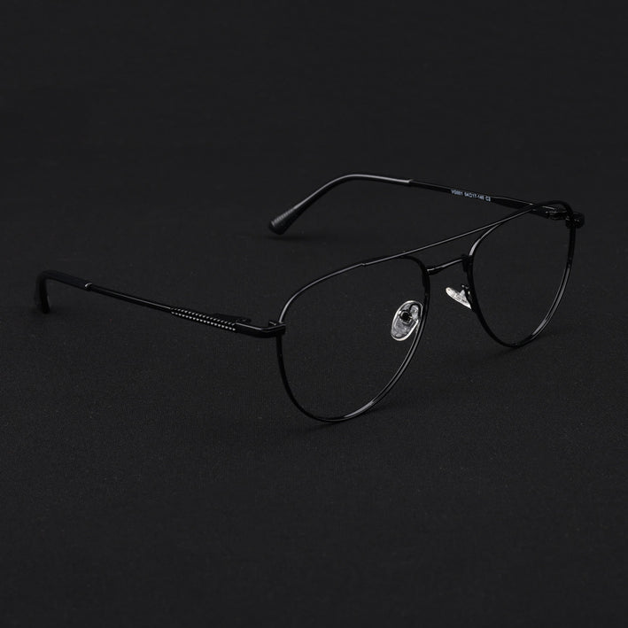 Voyage Metal Master Shine Black Aviator Eyeglasses for Men & Women - MG5010-C2