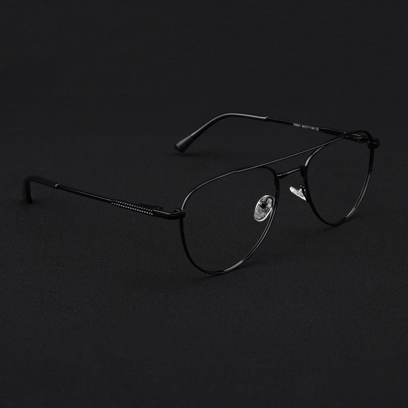 Voyage Metal Master Shine Black Aviator Eyeglasses for Men & Women - MG5010-C2