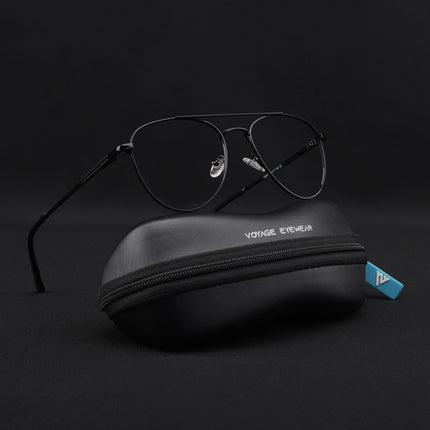 Voyage Metal Master Shine Black Aviator Eyeglasses for Men & Women - MG5010-C2