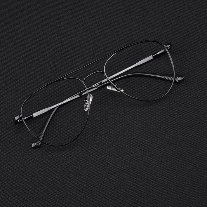 Voyage Metal Master Shine Black Aviator Eyeglasses for Men & Women - MG5010-C2