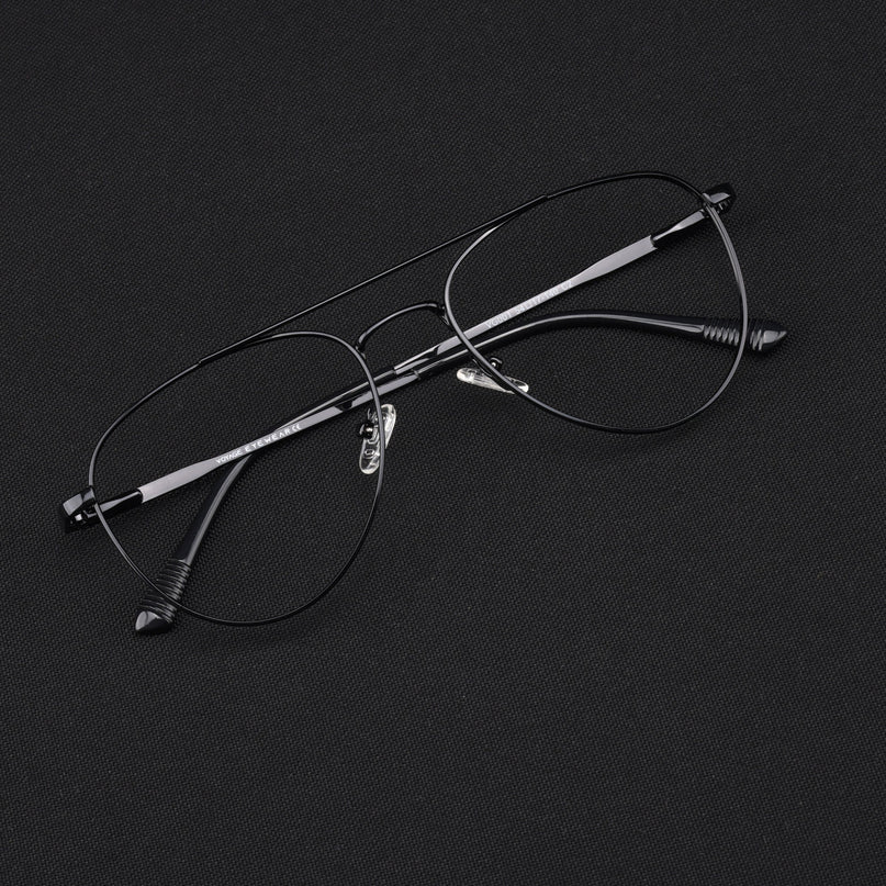 Voyage Metal Master Shine Black Aviator Eyeglasses for Men & Women - MG5010-C2