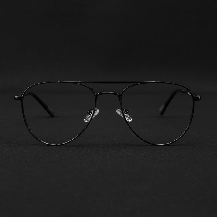 Voyage Metal Master Shine Black Aviator Eyeglasses for Men & Women - MG5010-C2