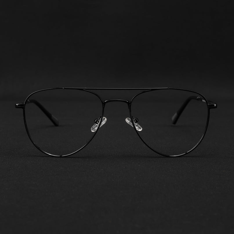 Voyage Metal Master Shine Black Aviator Eyeglasses for Men & Women - MG5010-C2