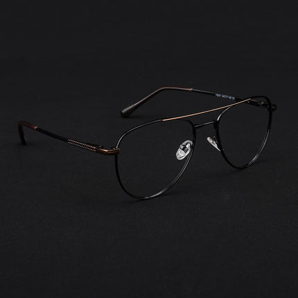 Voyage Metal Master Black & Brown Aviator Eyeglasses for Men & Women - MG5011-C3
