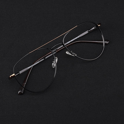 Voyage Metal Master Black & Brown Aviator Eyeglasses for Men & Women - MG5011-C3
