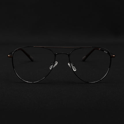Voyage Metal Master Black & Brown Aviator Eyeglasses for Men & Women - MG5011-C3
