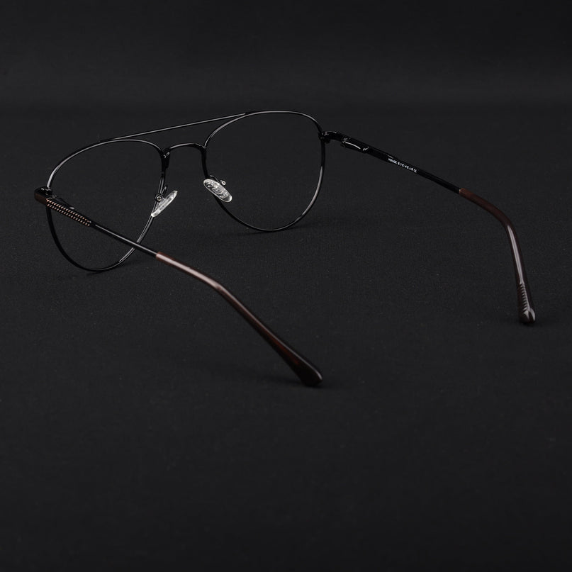 Voyage Metal Master Black & Brown Aviator Eyeglasses for Men & Women - MG5011-C3