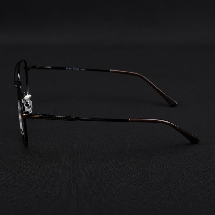 Voyage Metal Master Black & Brown Aviator Eyeglasses for Men & Women - MG5011-C3