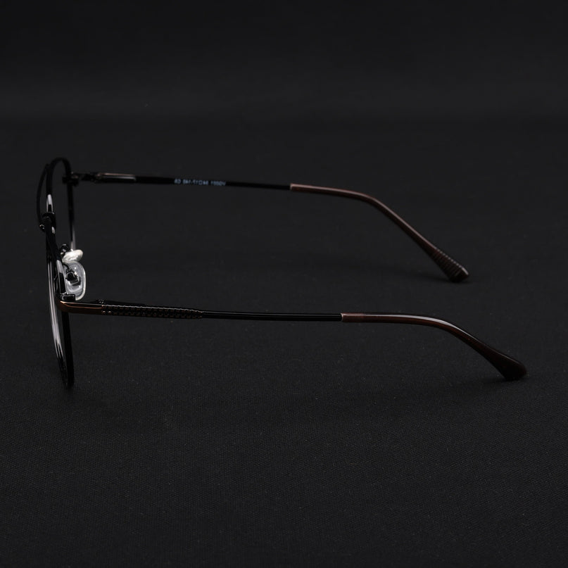 Voyage Metal Master Black & Brown Aviator Eyeglasses for Men & Women - MG5011-C3